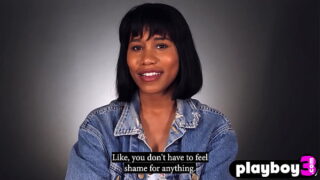 Ebony with perfect big tits Hot babe Jenna Foxx enjoys passion masturbation