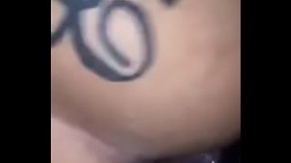 Tattooed horny girl fucked hard by her hairy cocked lover close up
